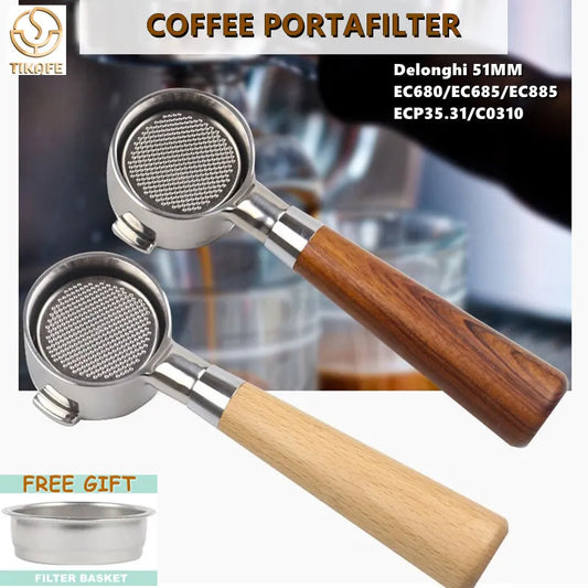 51mm Coffee Bottomless Portafilter(Filter Basket Included).